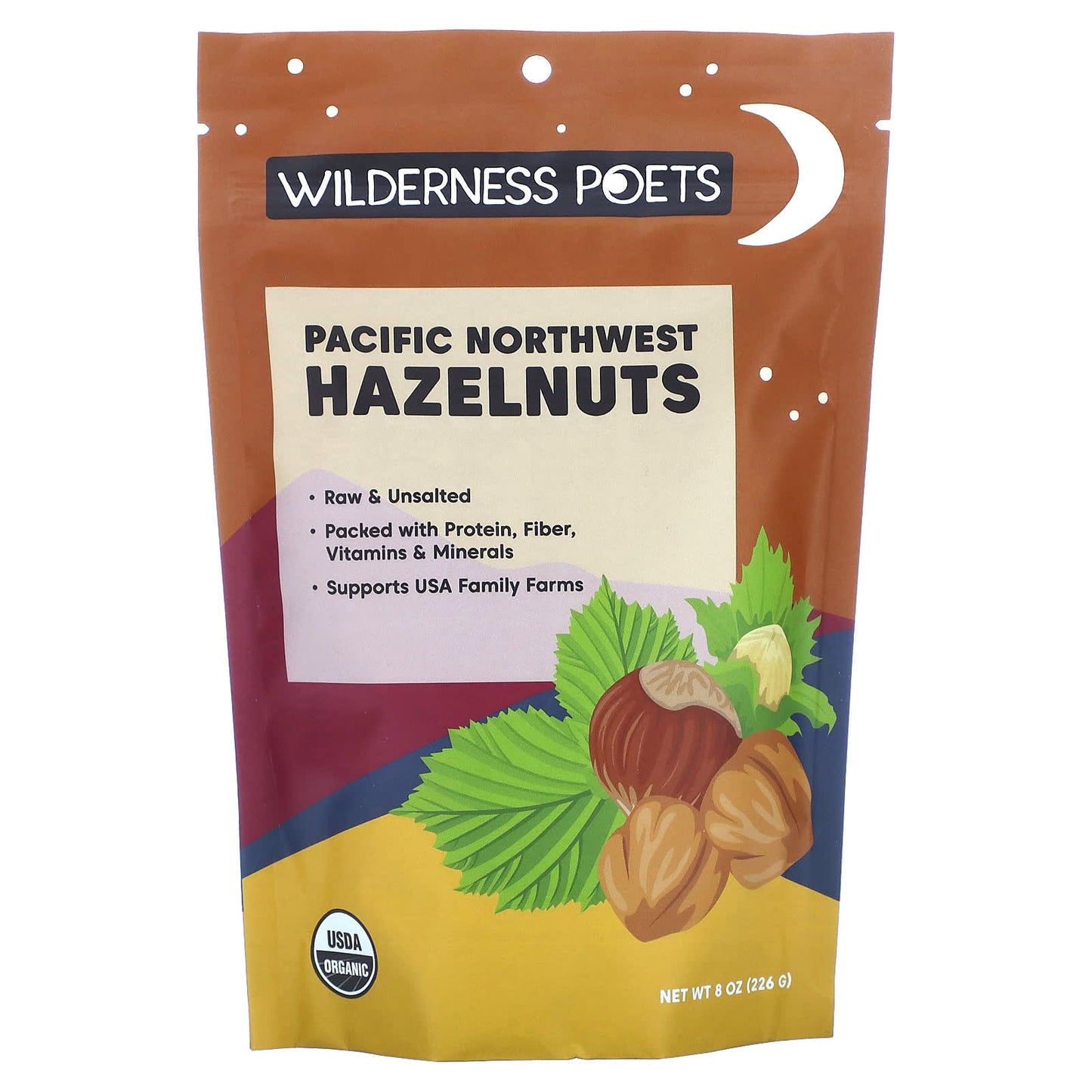 Wilderness Poets-Organic Pacific Northwest Hazelnuts-Unsalted-8 oz (226 g)