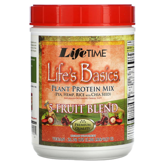 LifeTime Vitamins-Life's Basics-Plant Protein Mix-With 5-Fruit Blend-1.36 lbs (617 g)