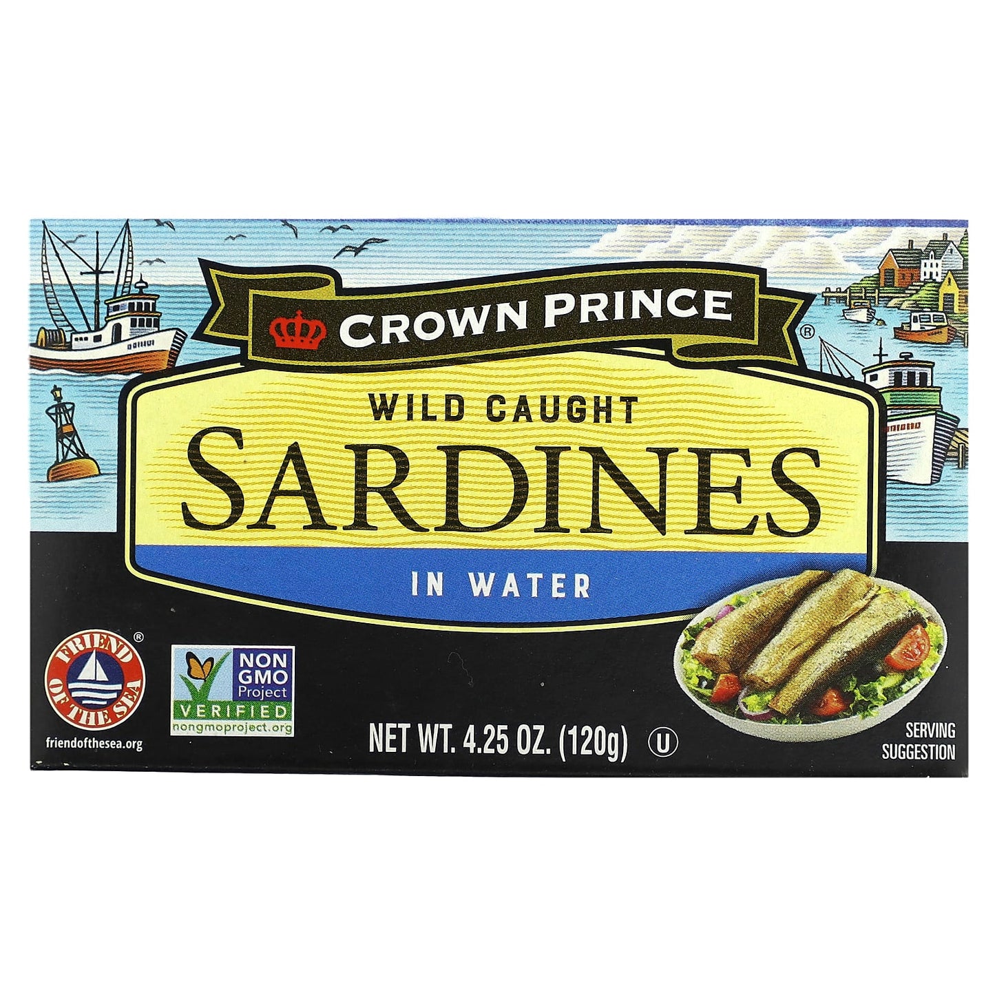 Crown Prince Natural-Wild Caught Sardines-In Water-4.25 oz (120 g)