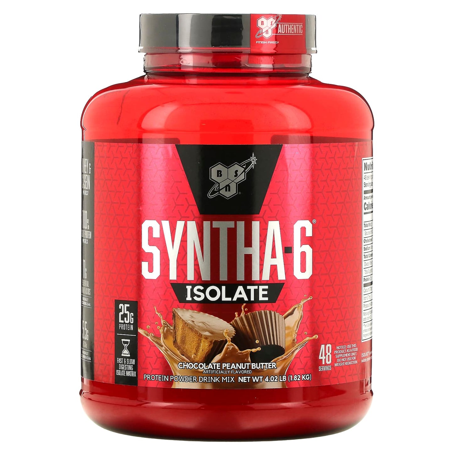 BSN-Syntha-6 Isolate-Protein Powder Drink Mix-Chocolate Peanut Butter-4.02 lb (1.82 kg)