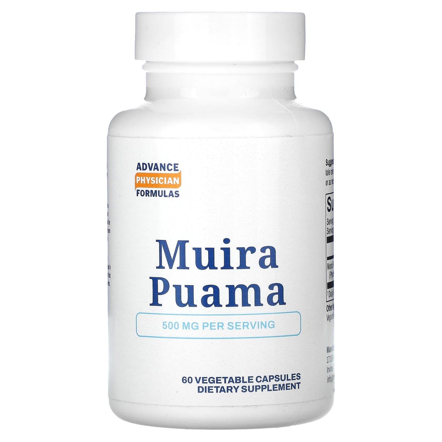 Advance Physician Formulas-Muira Puama-500 mg-60 Vegetable Capsules