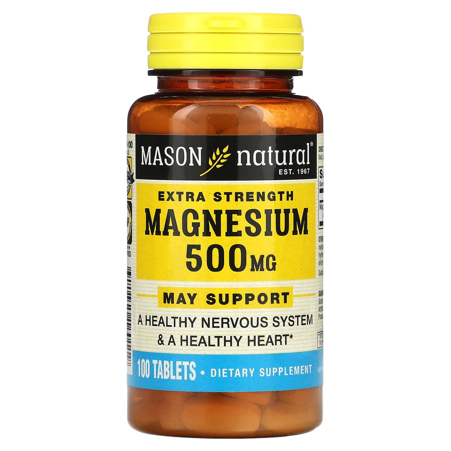 Mason Natural-Magnesium-Extra Strength-500 mg-100 Tablets