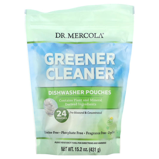 Dr. Mercola-Greener Cleaner-Dishwasher Pouches-24 Pouches-15.2 oz (431 g)