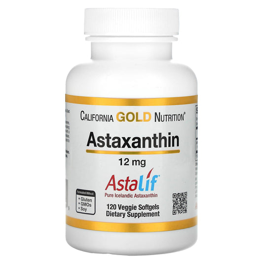 California Gold Nutrition-Astaxanthin-Astalif Pure Icelandic-12 mg-120 Veggie Softgels