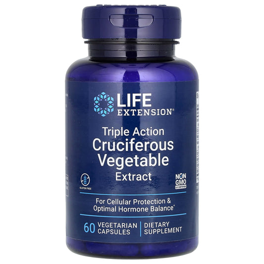 Life Extension-Triple Action Cruciferous Vegetable Extract-60 Vegetarian Capsules