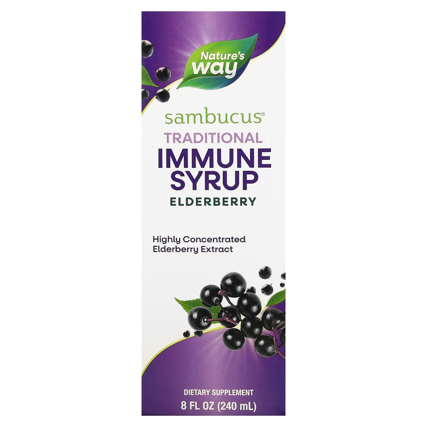 Nature's Way-Sambucus-Traditional Immune Syrup-Elderberry-8 fl oz (240 ml)