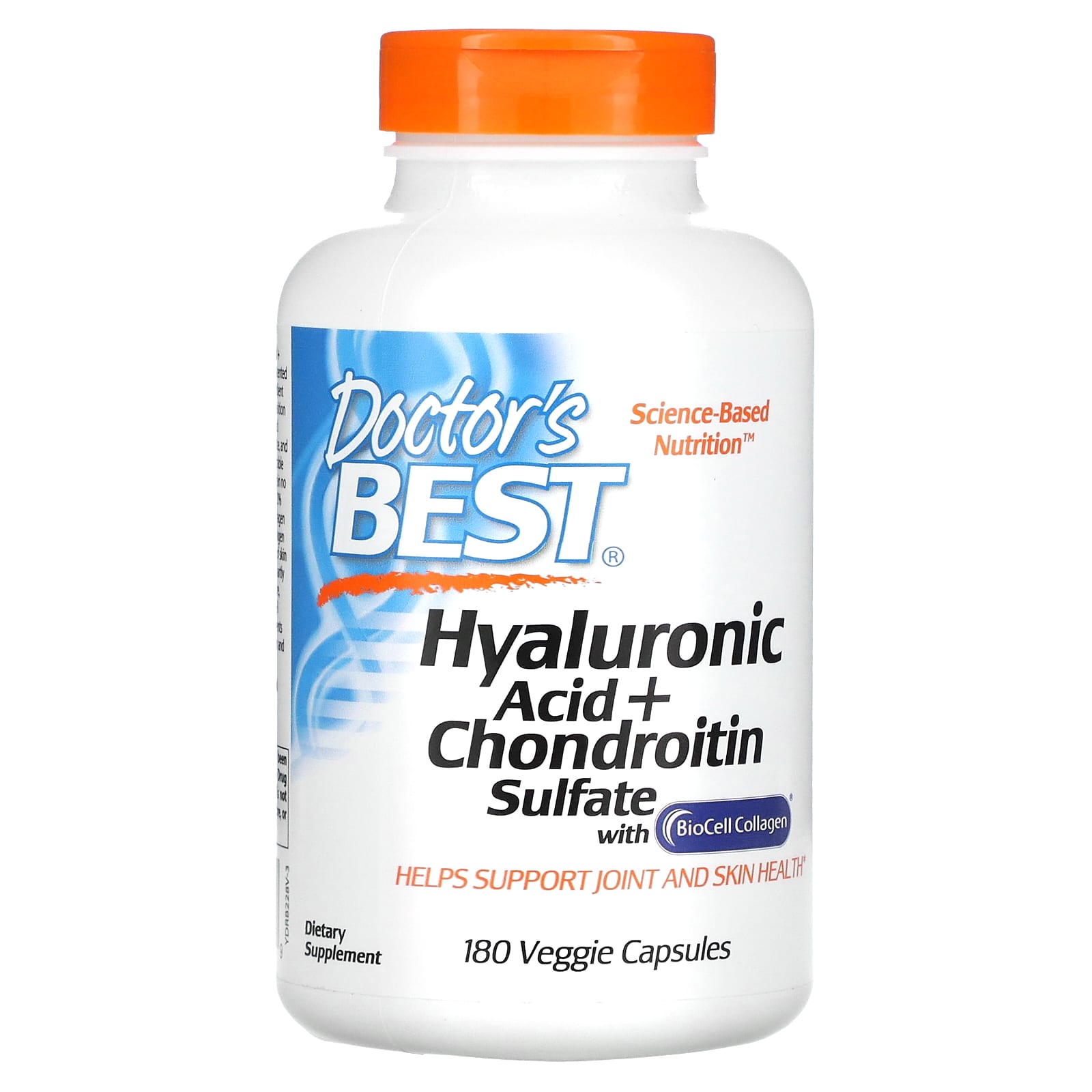 Doctor's Best-Hyaluronic Acid + Chondroitin Sulfate with BioCell Collagen-180 Veggie Capsules