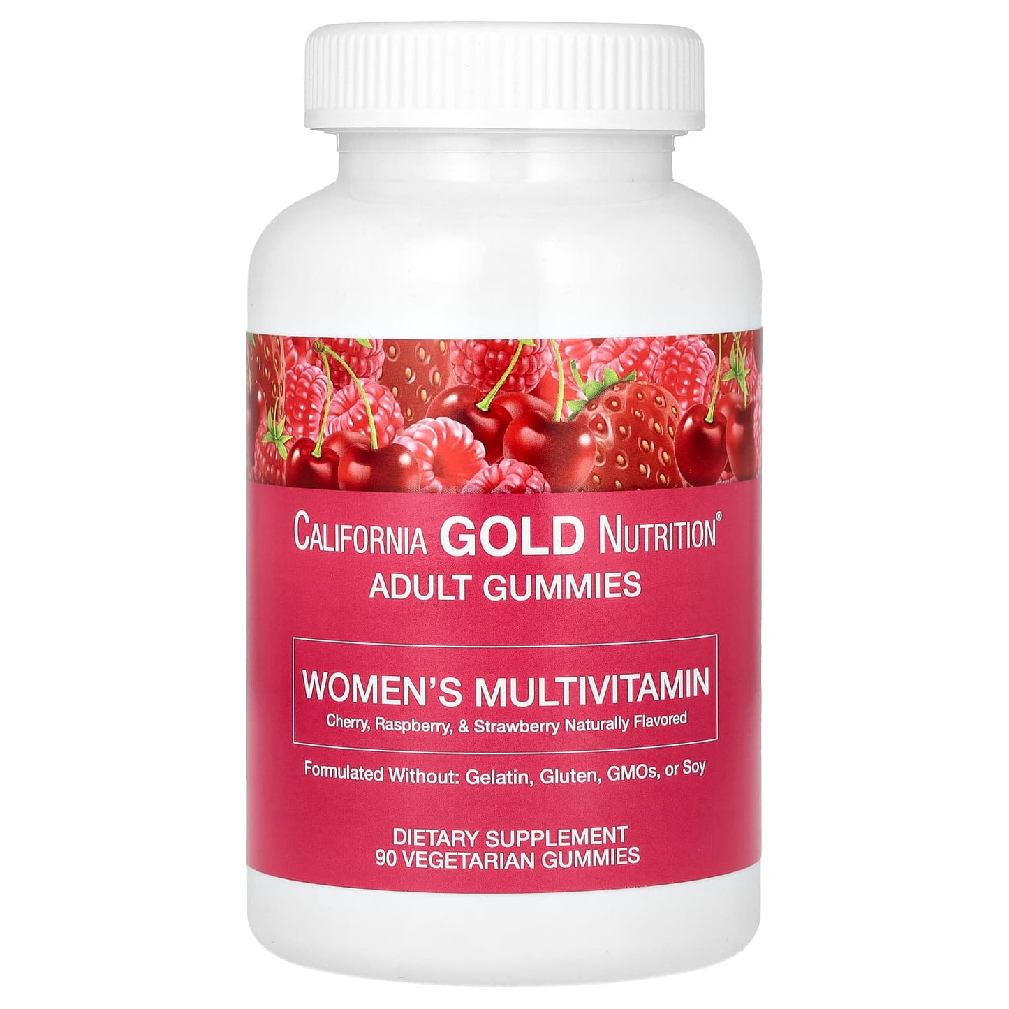 California Gold Nutrition-Women’s Multivitamin Gummies-Cherry-Strawberry-and Raspberry Flavors-90 Gummies