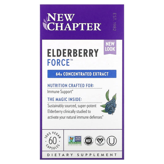 New Chapter-Elderberry Force-60 Vegan Capsules