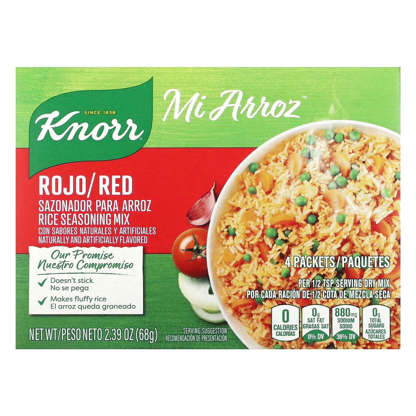 Knorr-Mi Arroz-Rice Seasoning Mix-Red-4 Packets-2.39 oz (68 g)