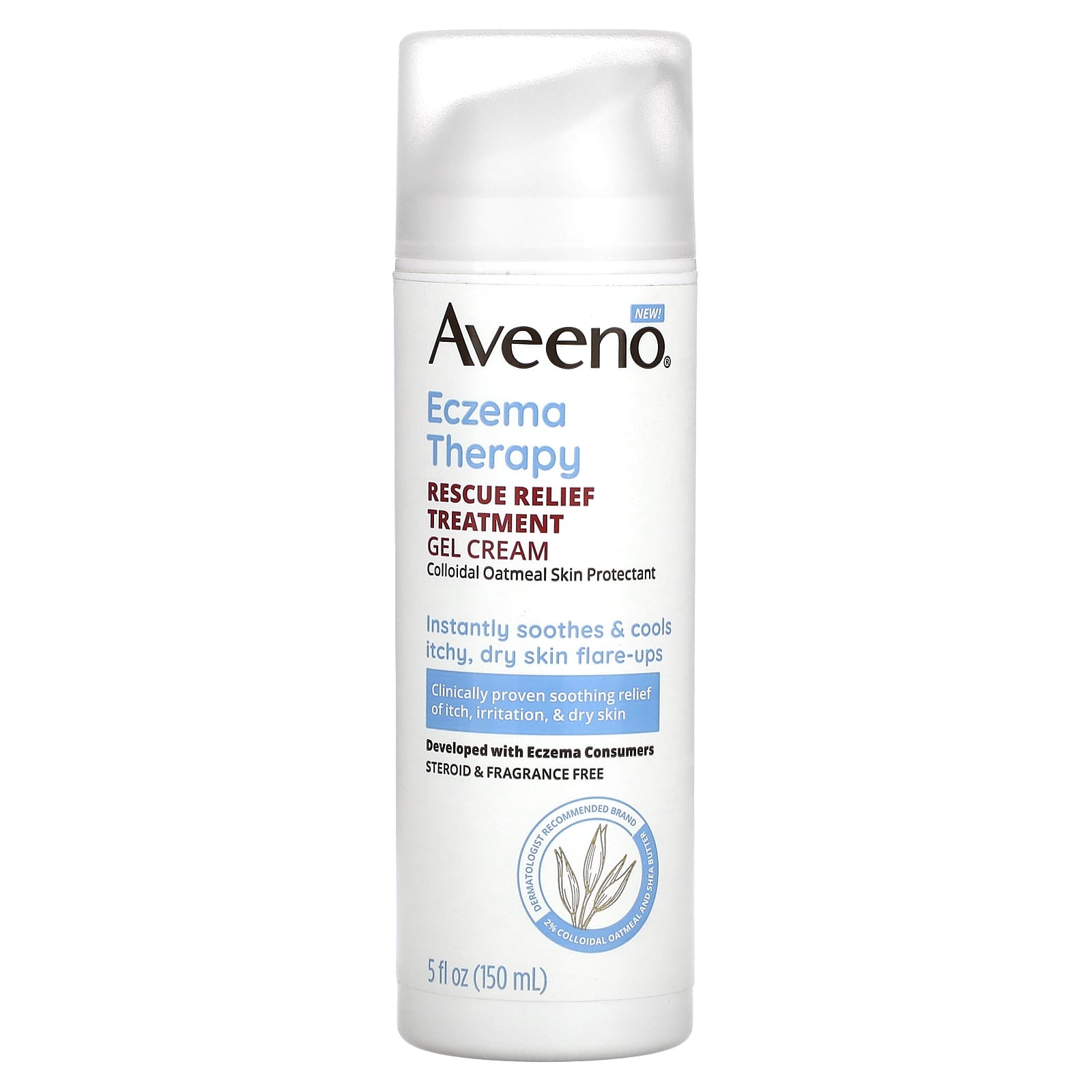 Aveeno-Eczema Therapy-Rescue Relief Treatment Gel Cream-Fragrance Free-5 fl oz (150 ml)