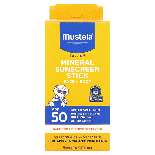 Mustela-Baby - Child Mineral Sunscreen Stick-SPF 50-0.6 oz (17 g)