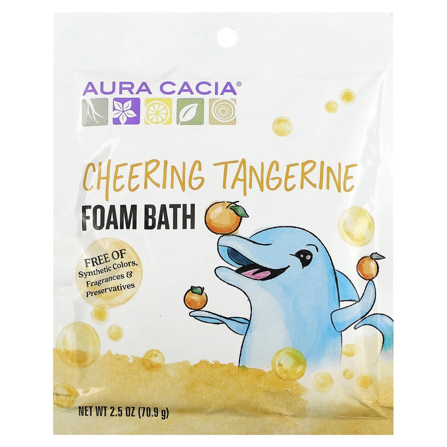 Aura Cacia-Cheering Foam Bath-Tangerine-2.5 oz (70.9 g)