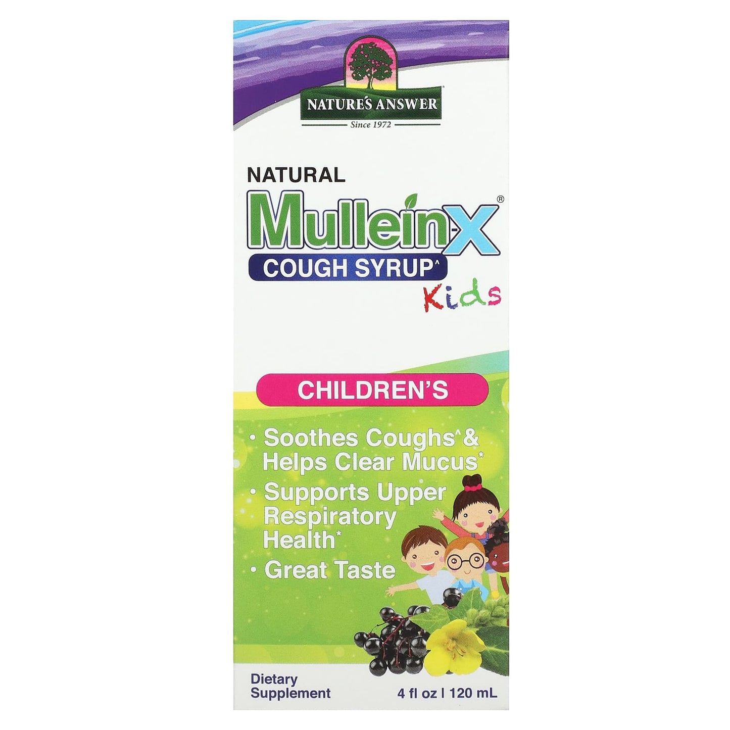 Nature's Answer-Natural Mullein-X Cough Syrup-Kids-4 fl oz (120 ml)