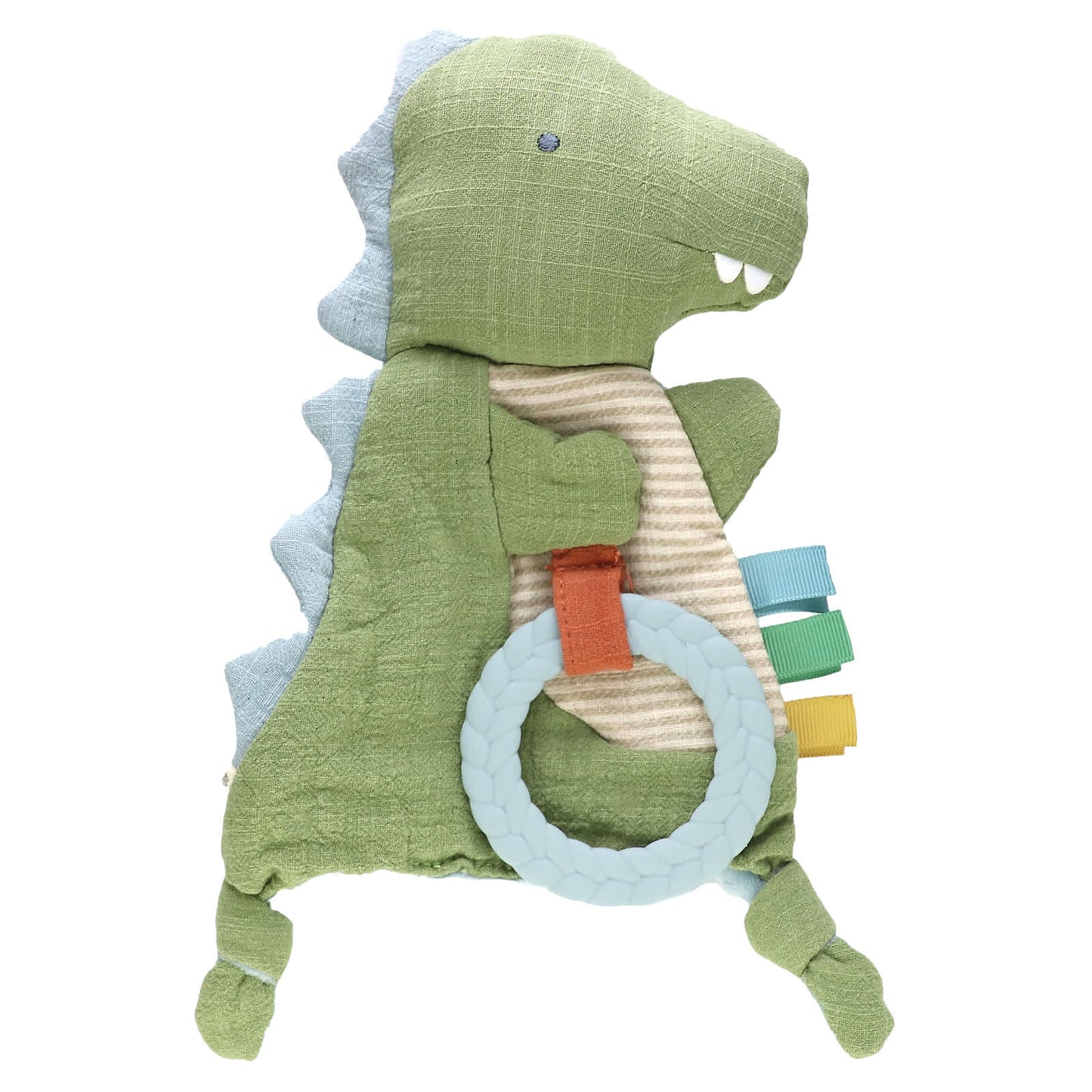 itzy ritzy, Bitzy Crinkle, Sensory Crinkle Toy with Teether, 0 Months+, Dino , 1 Count