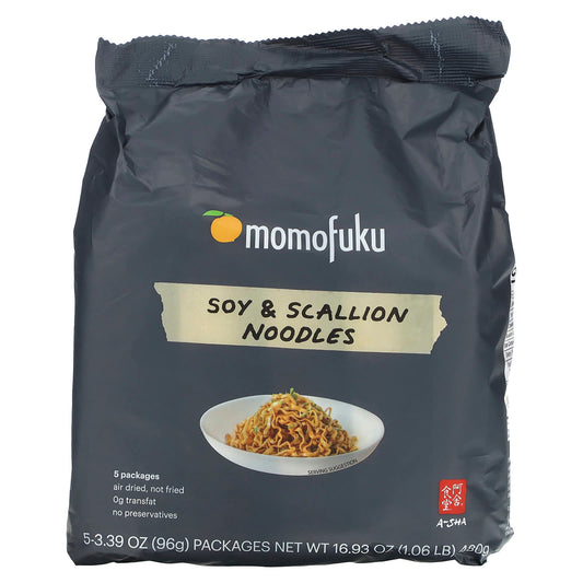 Momofuku-Soy & Scallion Noodles-5 Packs-3.39 oz (96 g) Each