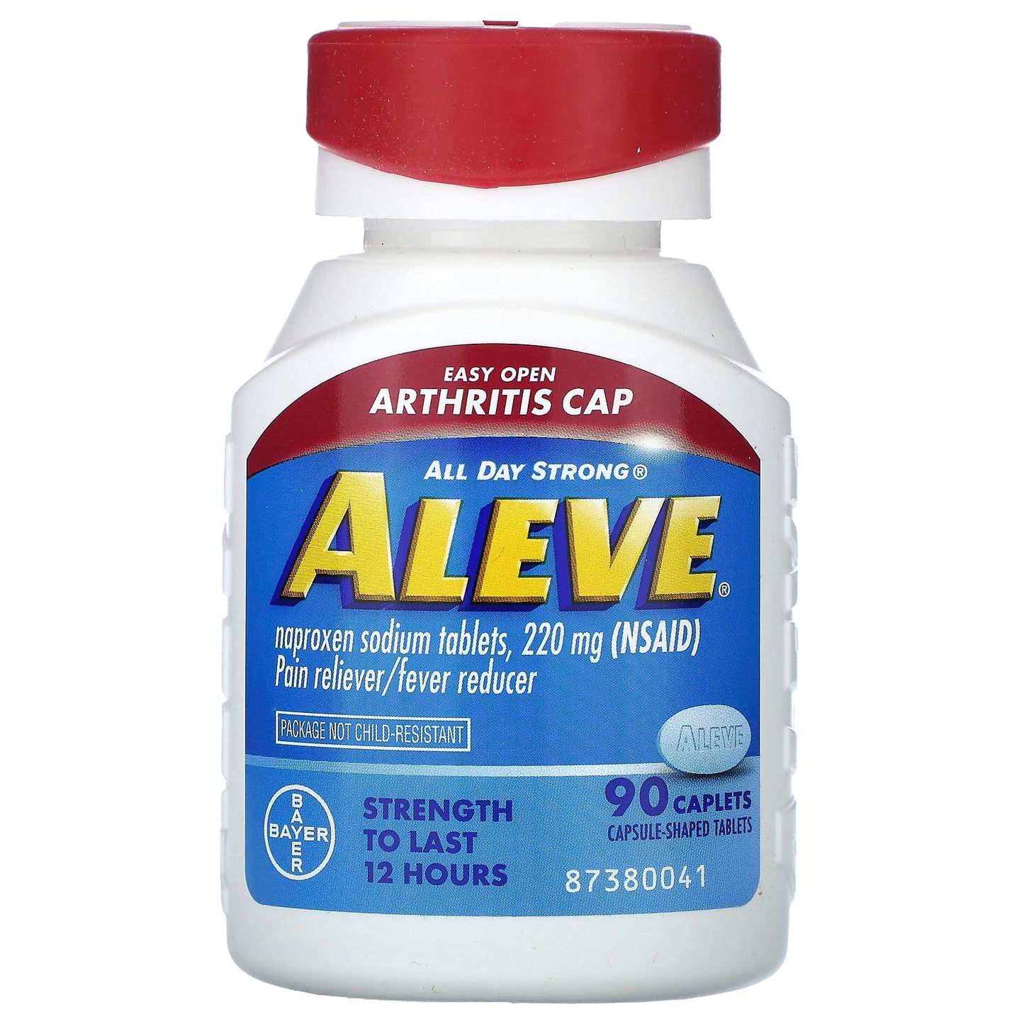 Aleve-Naxopren Sodium Tablets-Easy Open Arthritis Cap-220 mg-90 Caplets