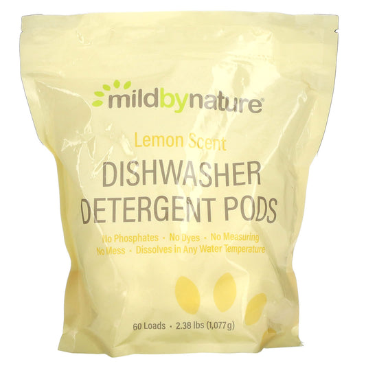 Mild By Nature-Automatic Dishwashing Detergent Pods-Lemon Scent-60 Loads-2.38 lbs-36.48 oz (1,077 g)