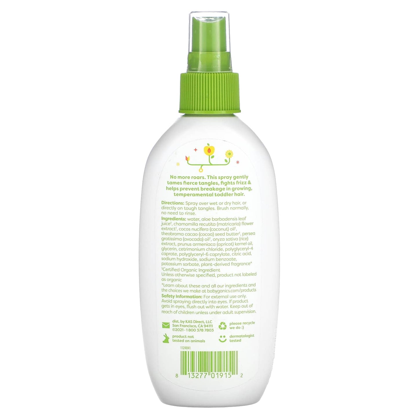 Babyganics, Tots Detangling Spray, Apricot Chamomile, 6 fl oz (177 ml)