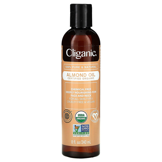 Cliganic-Organic Almond Oil-8 fl oz (240 ml)