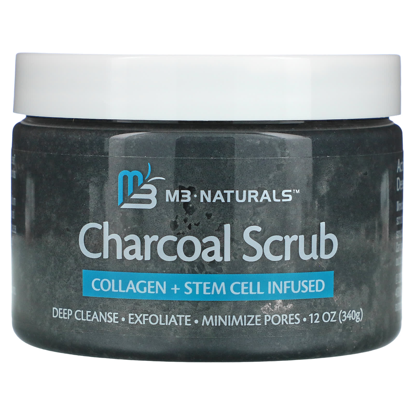 M3 Naturals-Charcoal Scrub-12 oz (340 g)