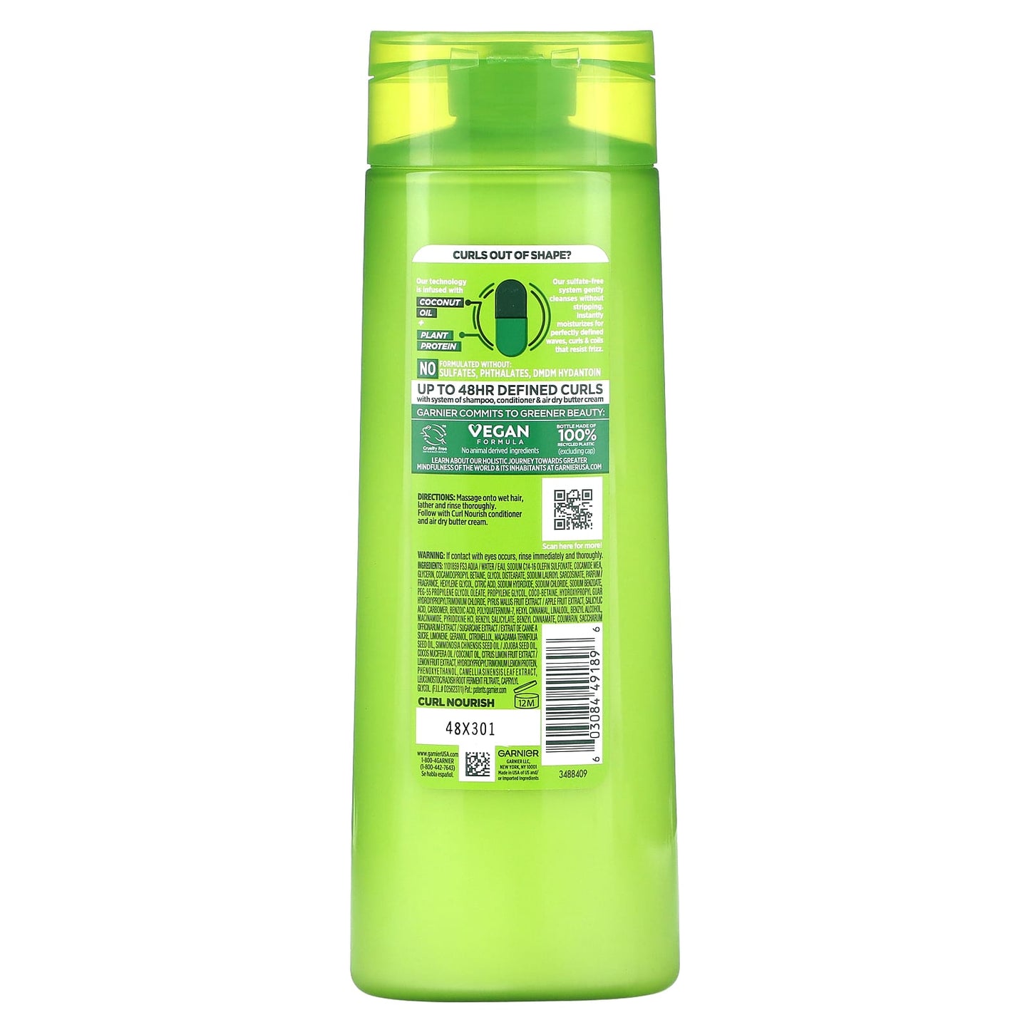 Garnier, Curl Nourish, Moisturizing Shampoo, For All Curl Types, 12.5 fl oz (370 ml)