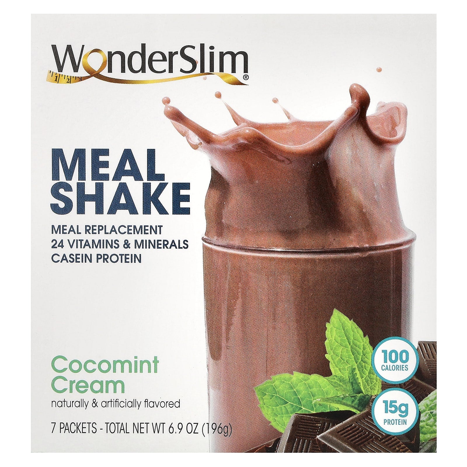 WonderSlim-Meal Shake-Cocomint Cream-7 Packets-28 g Each