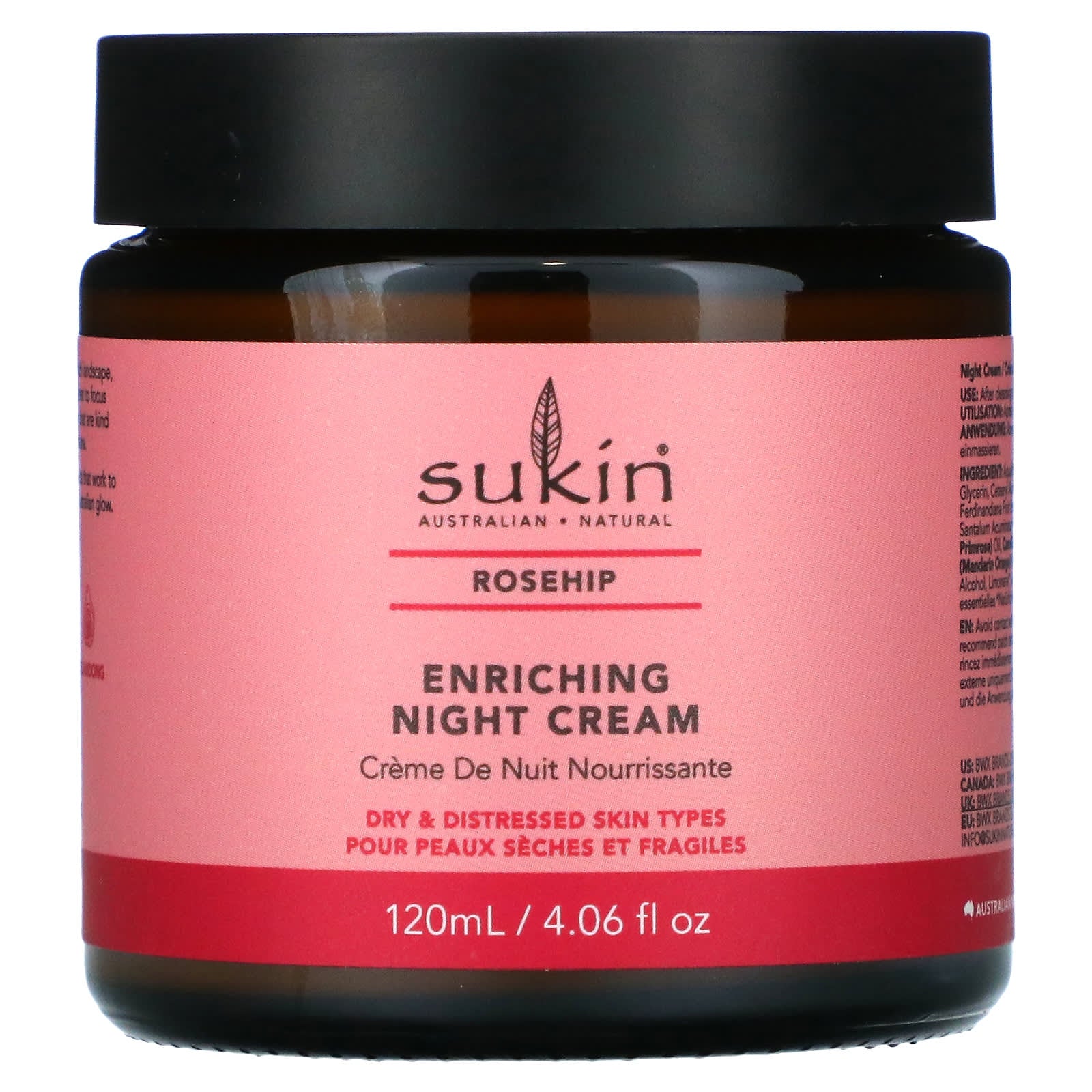 Sukin-Enriching Night Cream-Rosehip-4.06 fl oz (120 ml)