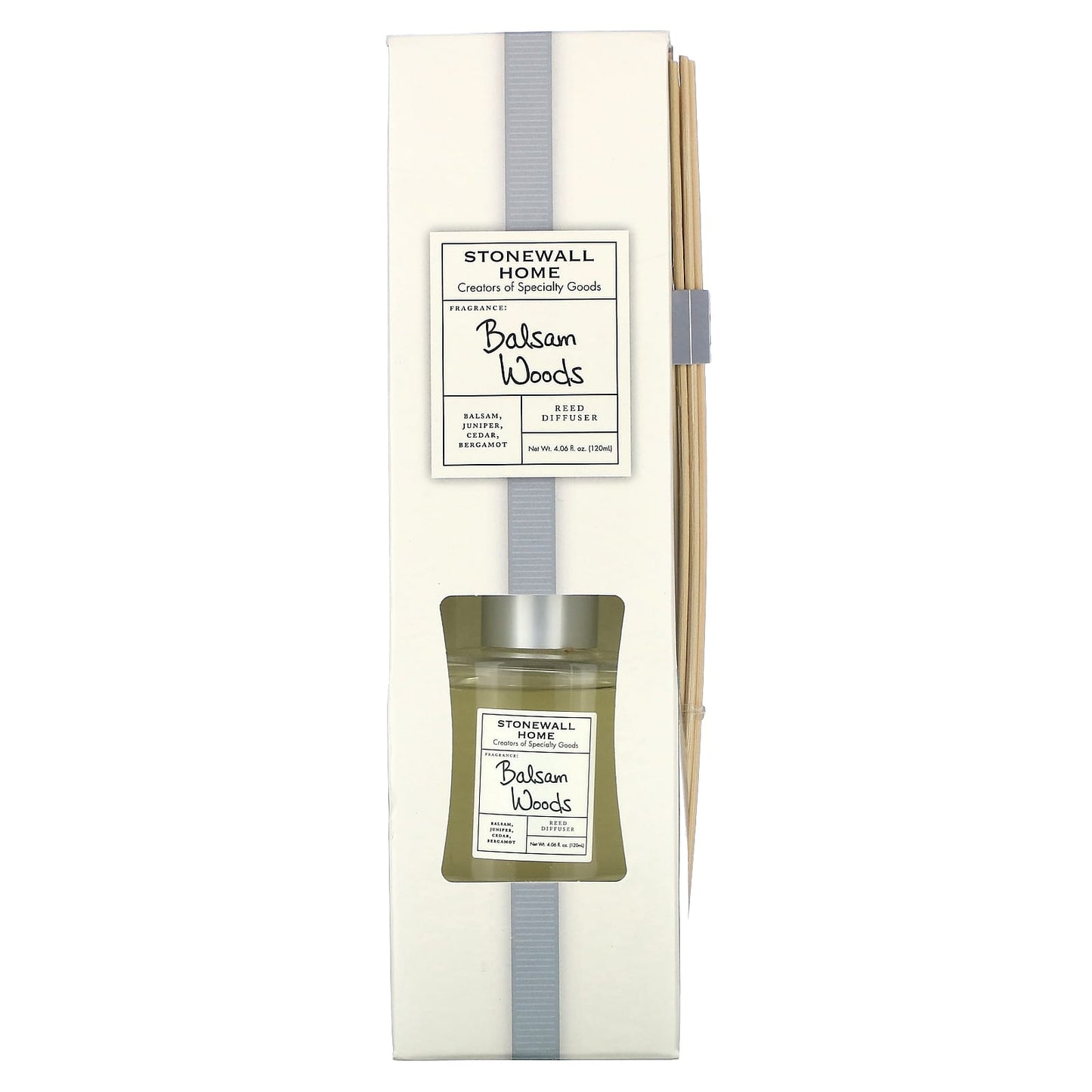 Stonewall Kitchen, Stonewall Home Reed Diffuser, Balsam Woods, 4.06 fl oz (120 ml)