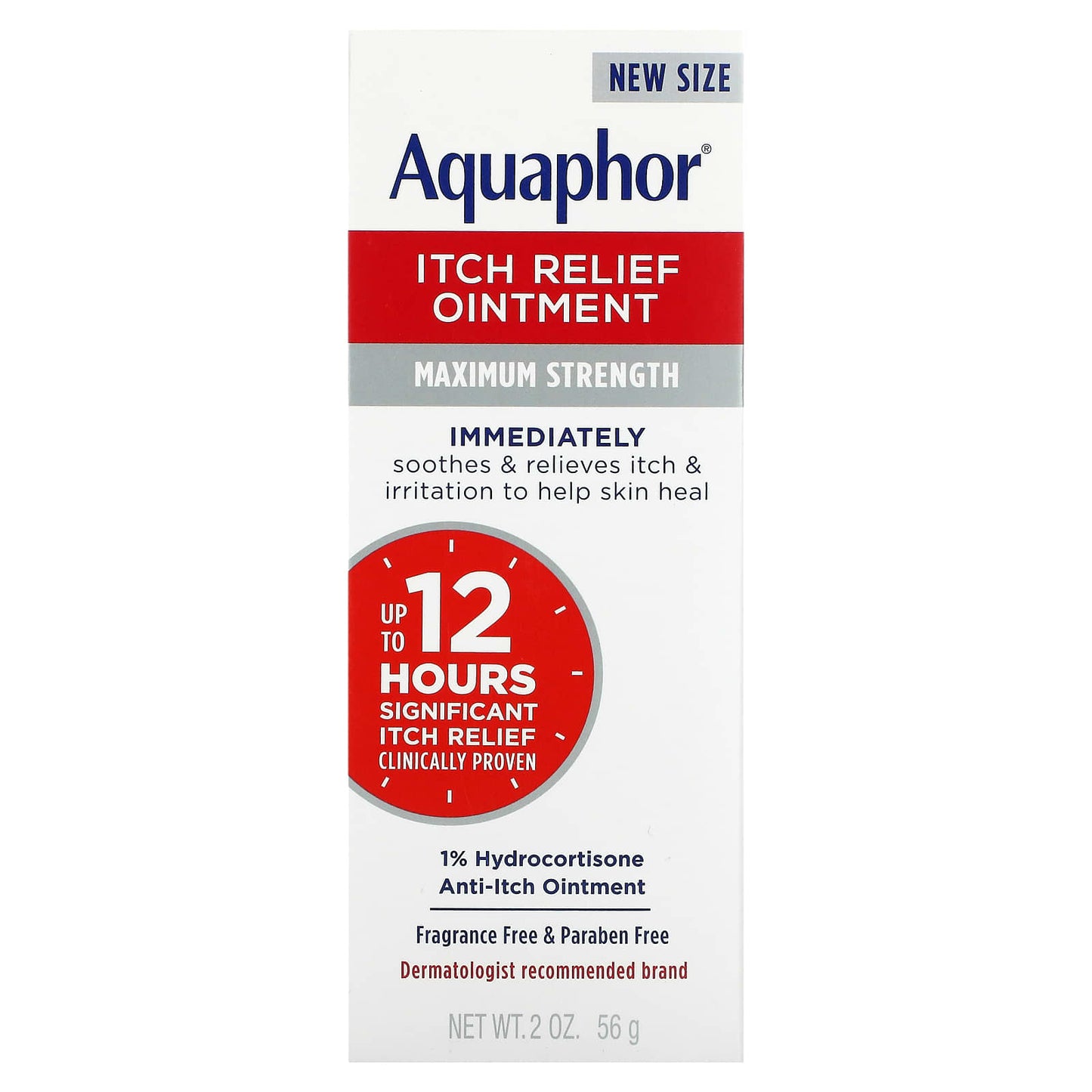 Aquaphor, Itch Relief Ointment, Maximum Strength, Fragrance Free, 2 oz (56 g)