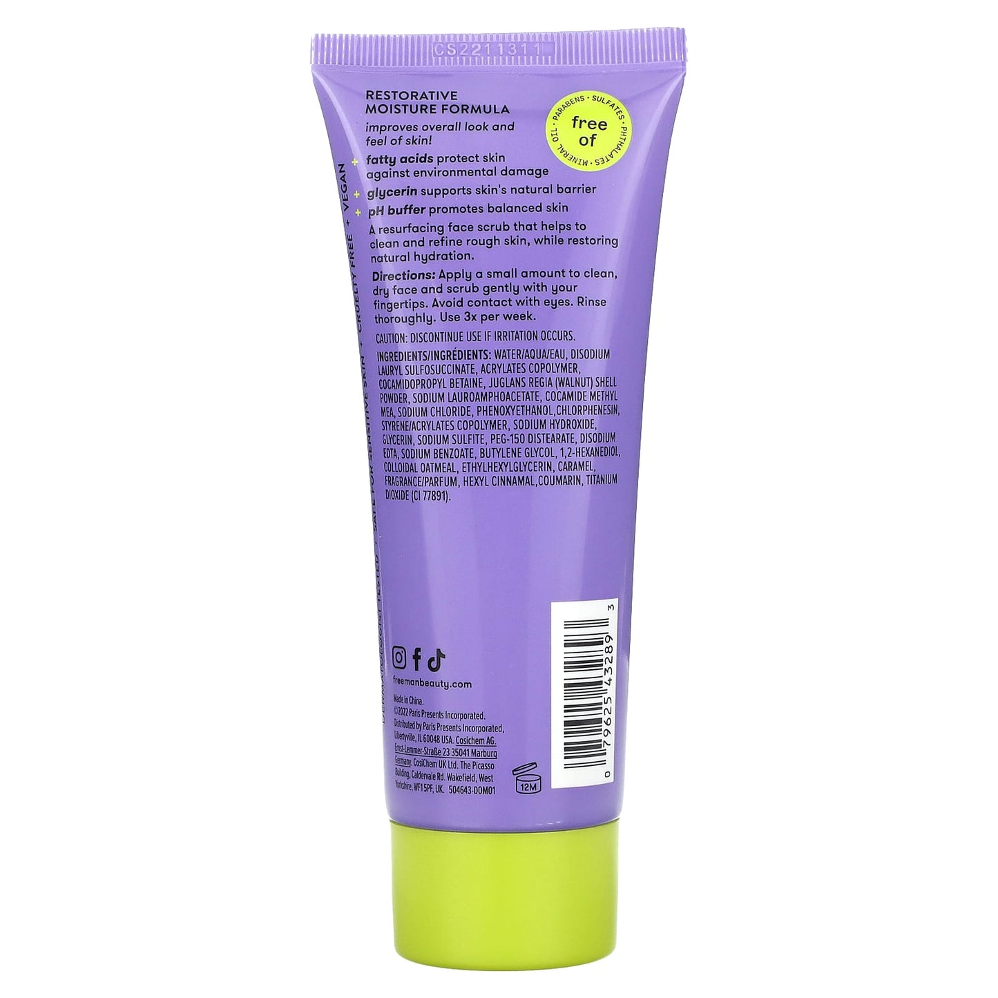 Freeman Beauty, Exfoliator + Cleanser, 3 fl oz (89 ml)