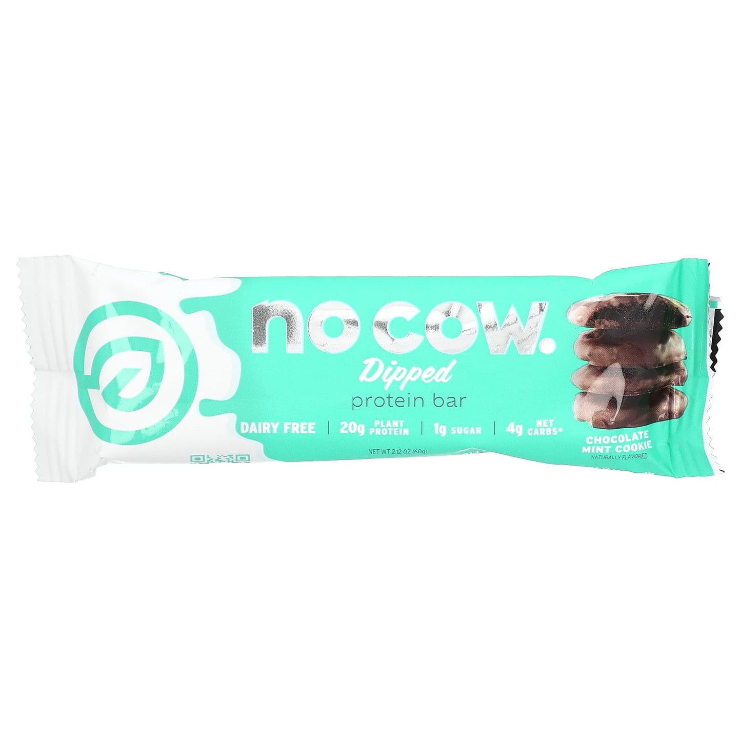 No Cow, Dipped Protein Bar, Chocolate Mint Cookie, 12 Bars, 2.12 oz (60 g) Each