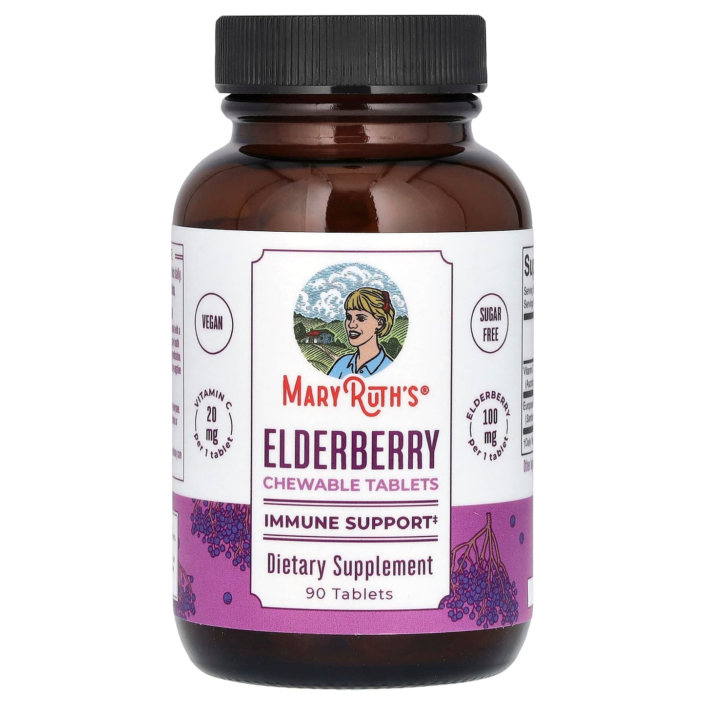 MaryRuth's, Elderberry Chewable Tablets, 90 Tablets