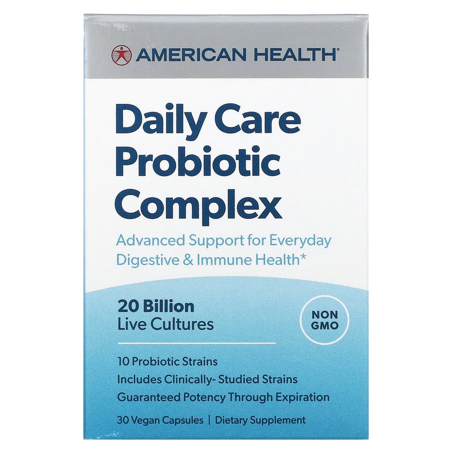 American Health-Daily Care Probiotic Complex-20 Billion CFU-30 Vegan Capsules