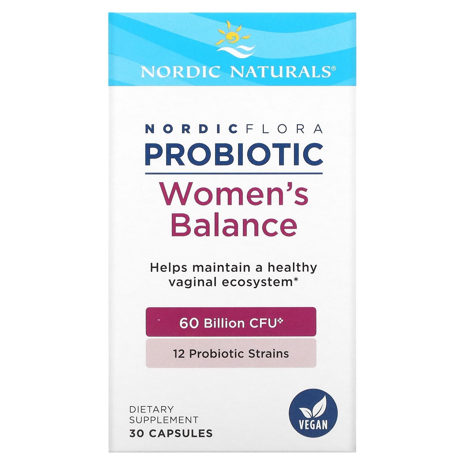 Nordic Naturals-Nordic Flora Probiotic-Women's Balance-60 Billion CFU-30 Capsules