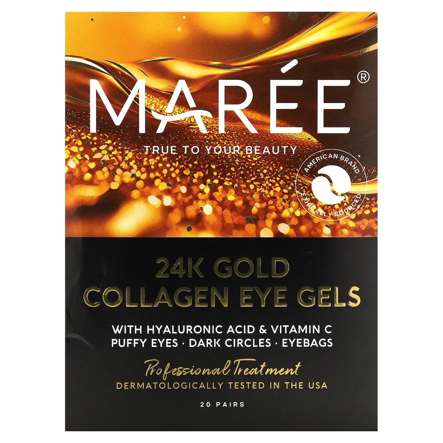 Maree, 24k Gold Collagen Eye Gels, Golden Sunrise, 20 Pairs, 4.2 oz (120 g)