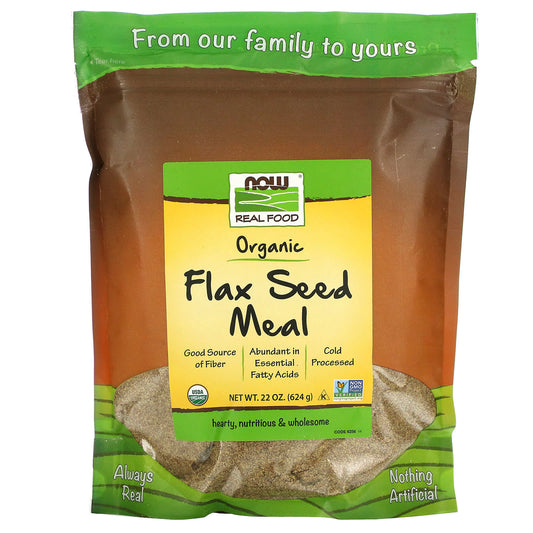 NOW Foods-Real Food-Organic Flax Seed Meal-1.4 lbs (624 g)