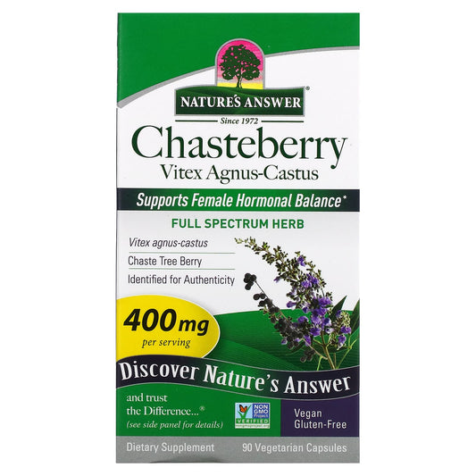 Nature's Answer-Chasteberry-Vitex Agnus-Castus-400 mg-90 Vegetarian Capsules