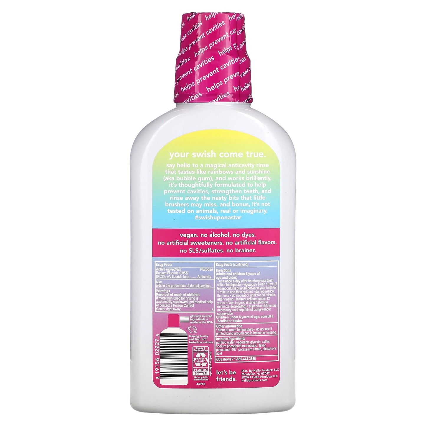 Hello, Unicorn Splash Acticavity Fluoride Rinse, Bubble Gum, 16 fl oz (473 ml)