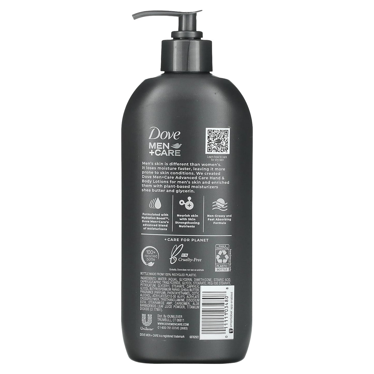 Dove, Men+Care, Sensitive Skin Comfort, Calming Hand and Body Lotion, 13.5 fl oz (400 ml)