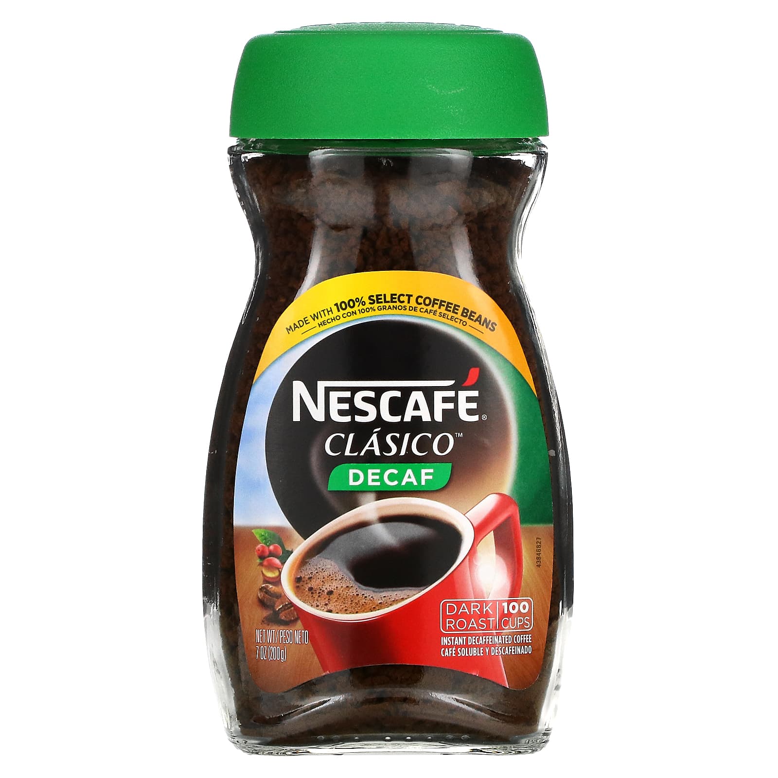 Nescafé-Clasico-Instant Decaffeinated Coffee-Dark Roast-Decaf-7 oz (200 g)