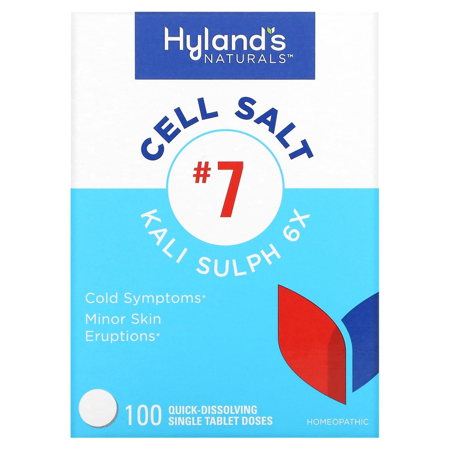 Hyland's Naturals-Cell Salt #7-Kali Sulph 6X-100 Quick-Dissolving Single Tablet