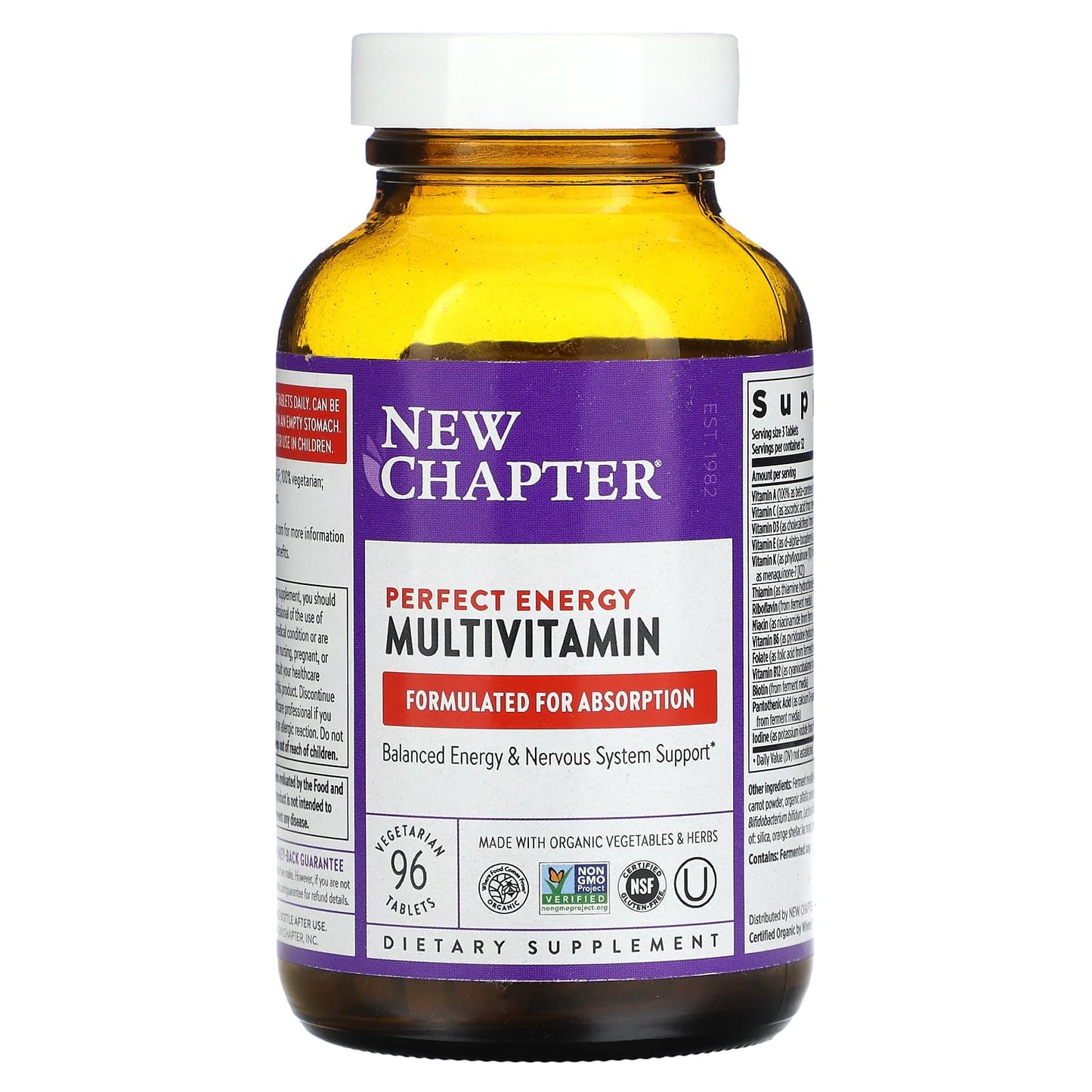 New Chapter, Perfect Energy Multivitamin, 96 Vegetarian Tablets