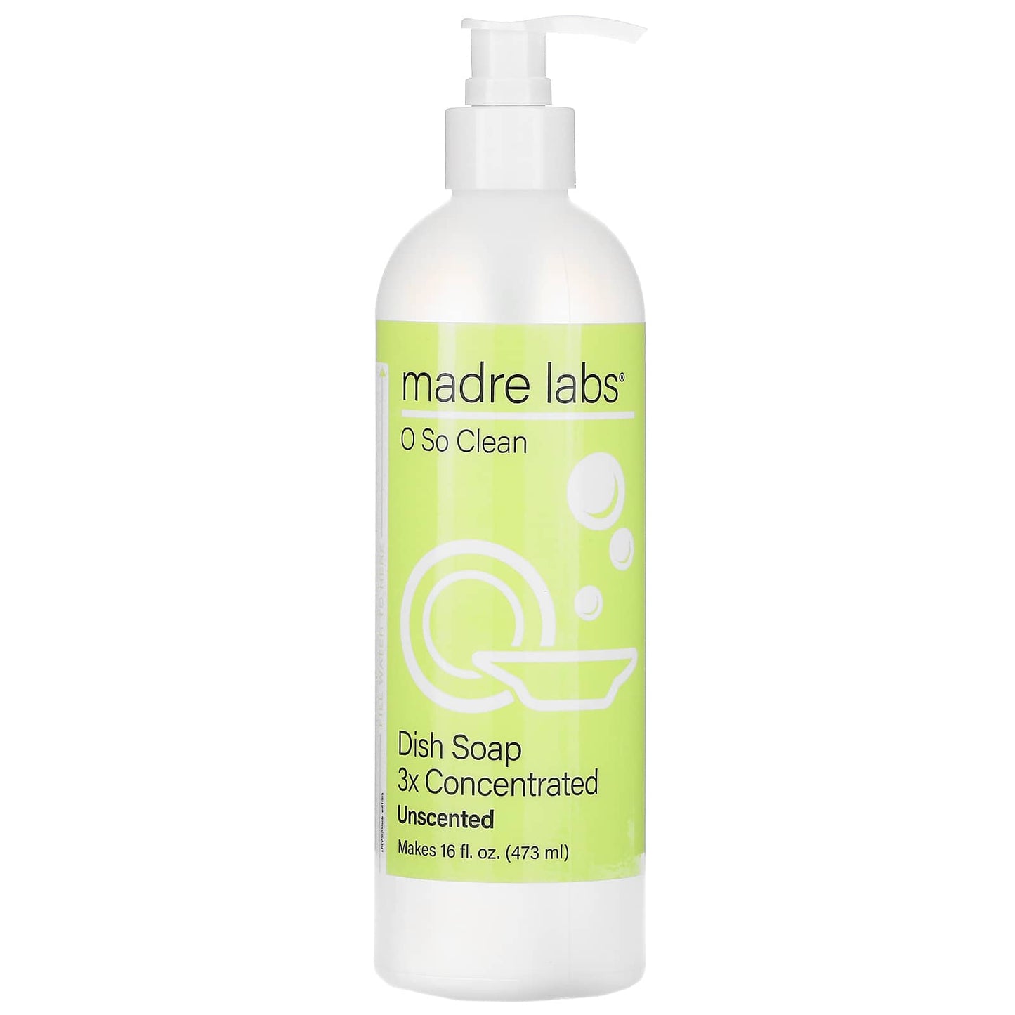 Madre Labs, Dish Soap, 3x Concentrate, Unscented, 1 Pouch + Reusable Bottle, 4 fl oz (118 ml)