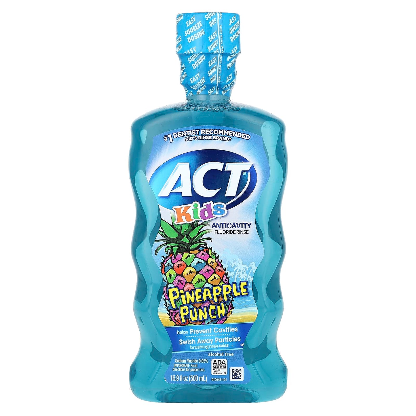 Act-Kids-Anticavity Fluoride Rinse-Alcohol Free-Pineapple Punch-16.9 fl oz (500 ml)