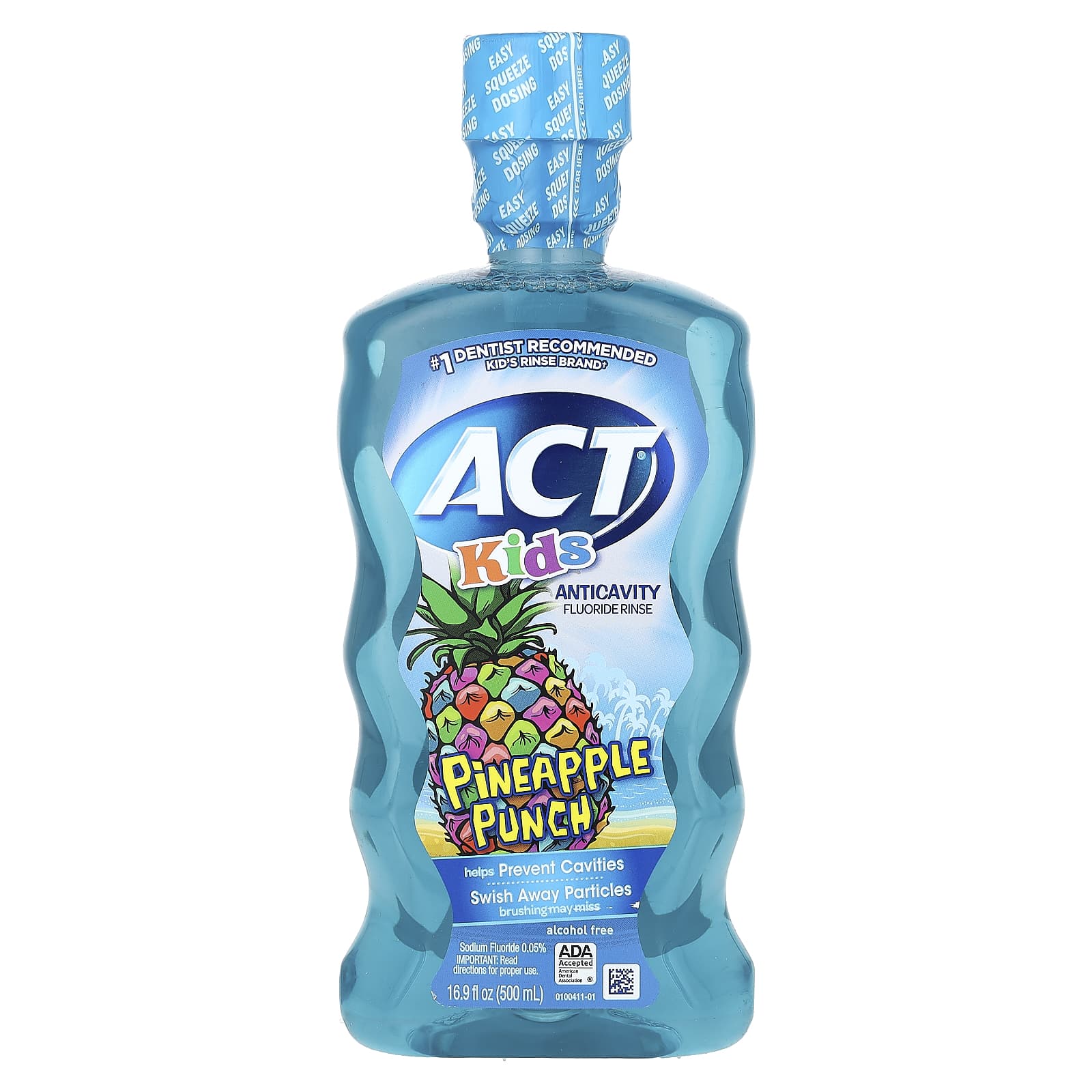 Act-Kids-Anticavity Fluoride Rinse-Alcohol Free-Pineapple Punch-16.9 fl oz (500 ml)