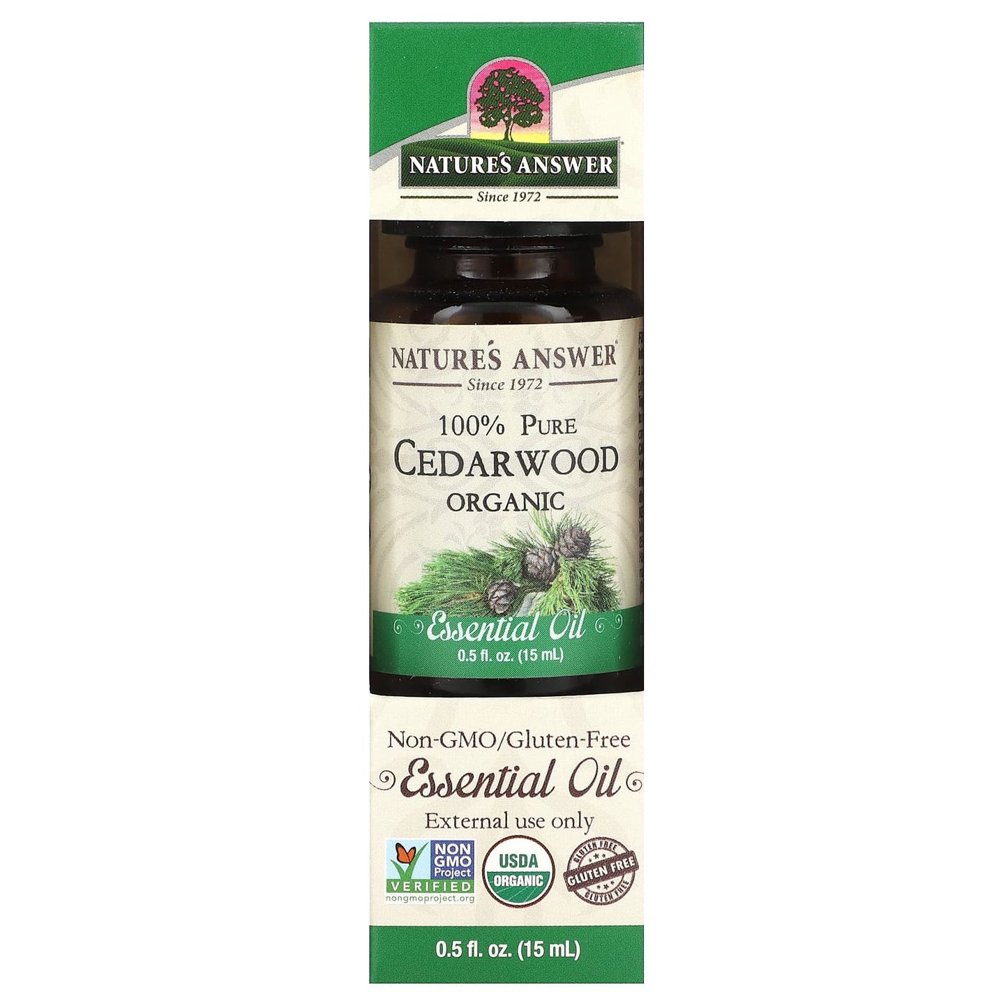 Nature's Answer-100% Pure Organic Essential Oil-Cedarwood-0.5 fl oz (15 ml)