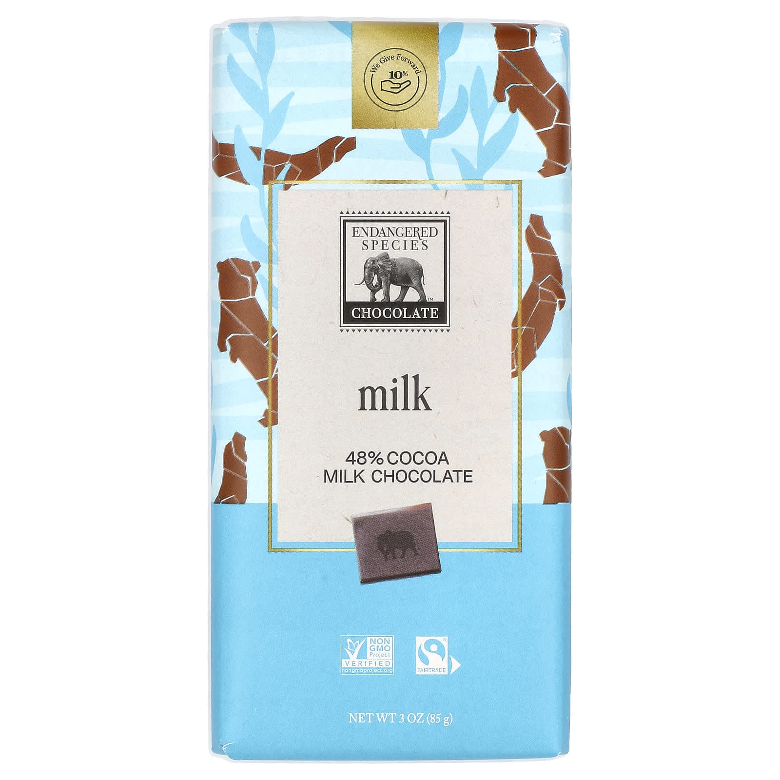 Endangered Species Chocolate-Milk Chocolate-48% Cocoa-3 oz (85 g)