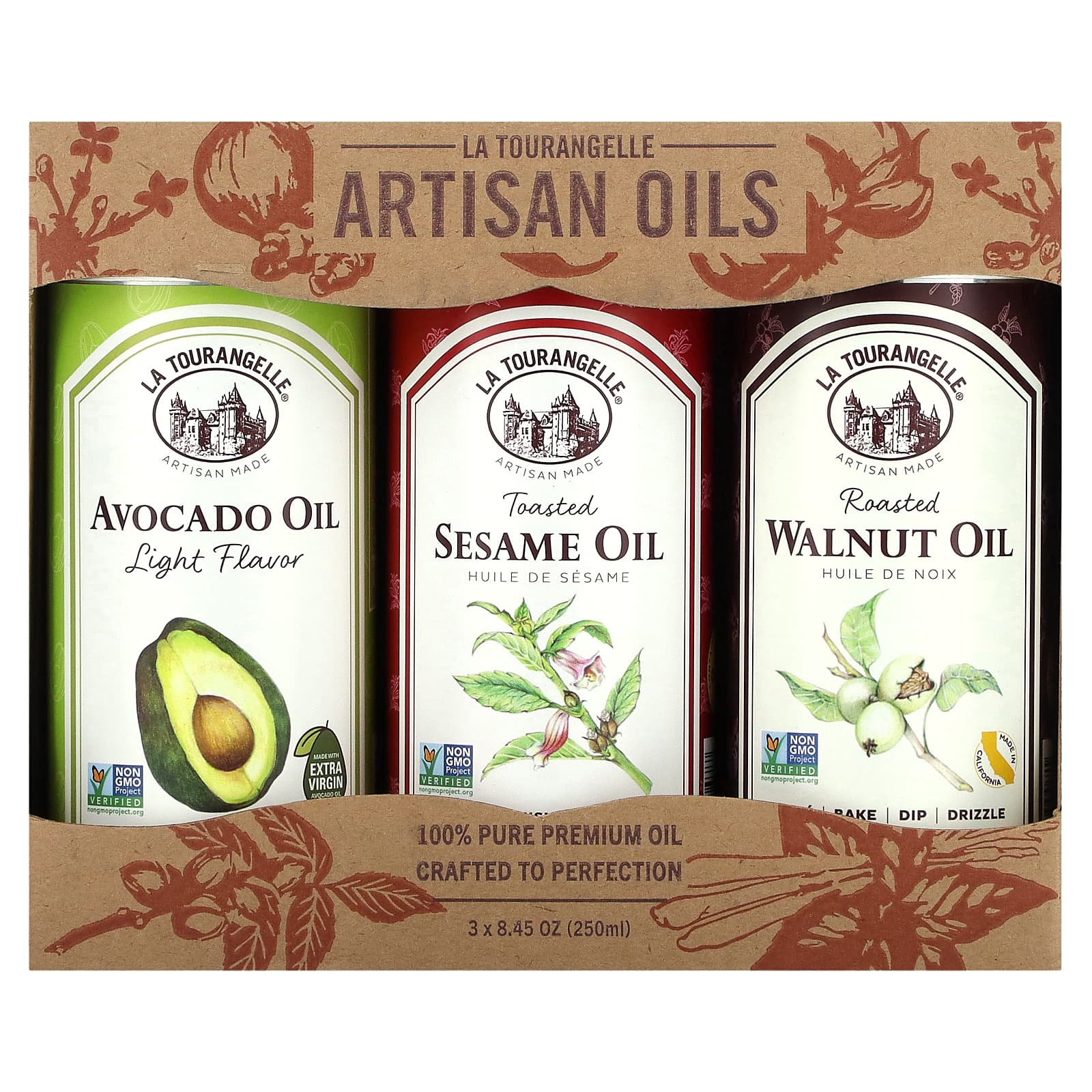 La Tourangelle-LAT Favorites Trio Artisan Oils-3 Count-8.45 oz (250 ml) Each