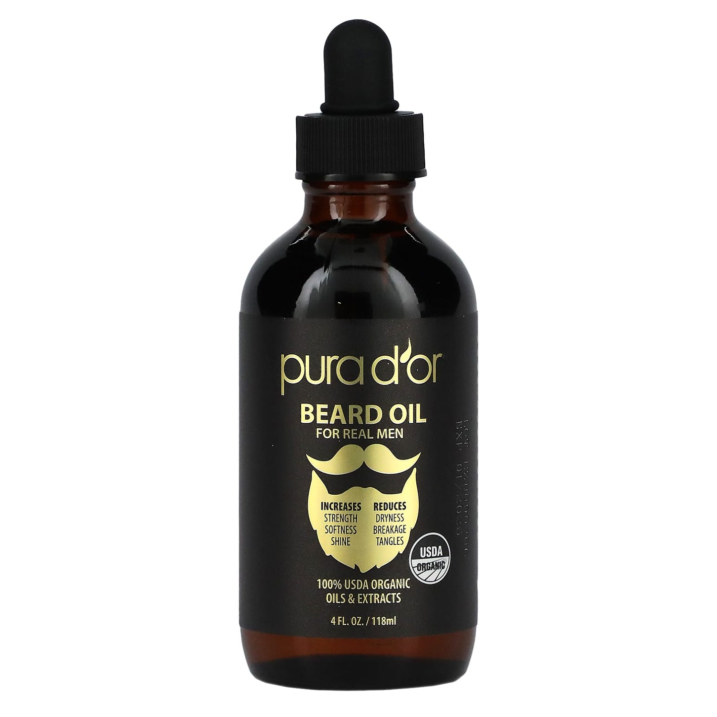 Pura D'or-Beard Oil -4 fl oz (118 ml)